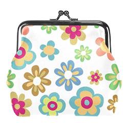 Sommer Aquarell Winkel Blumen Schnalle Münze Geldbörse Vintage Beutel Schnalle Kupplung Tasche Kiss-Lock Wechselgeldbörse Floral Verschluss Geldbörsen für Frauen Mädchen, Mehrfarbig 04, Einheitsgröße, von QQIAEJIA