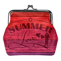 Sommer Liebe Geldbörse Vintage Beutel Schnalle Clutch Tasche Kiss-Lock Wechselgeldbörse Verschluss Geldbörsen für Frauen Mädchen, Mehrfarbig 03, Einheitsgröße, Taschen-Organizer von QQIAEJIA