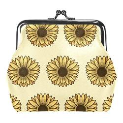 Sonnenblumen Hintergrund Geldbörse Vintage Beutel Schnalle Clutch Tasche Kiss-Lock Wechselgeldbörse Verschluss Geldbörsen für Frauen Mädchen, Mehrfarbig 20, Einheitsgröße, Taschen-Organizer von QQIAEJIA