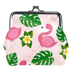 Tropische Blume Blätter Muster Schnalle Geldbörse Vintage Beutel Schnalle Clutch Bag Kiss-Lock Wechselgeldbörse Floral Verschluss Geldbörsen für Frauen Mädchen, Mehrfarbig 15, Einheitsgröße, von QQIAEJIA