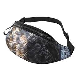 Bauchtasche mit Eulen-Motiv, sitzender Baumzaun, für Herren und Damen, verstellbarer Gürtel, lässige Brusttasche, Bauchtaschen für Reisen, Sport, Laufen, Wandern, Hüfttaschen, Schwarz , Einheitsgröße von QQLADY