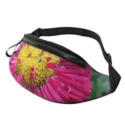 Blume Gerbera Bauchtasche für Mann Frauen Hüfttasche Verstellbarer Gürtel Lässige Brusttasche Bauchtaschen für Reisen Sport Laufen Wandern Hüfttaschen, Schwarz , Einheitsgröße von QQLADY