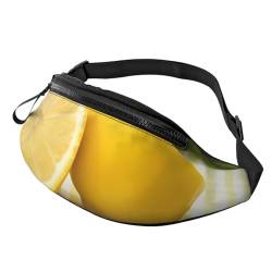 Gelbe Zitronen-Gürteltasche für Männer und Frauen, Hüfttasche, verstellbarer Gürtel, lässige Brusttasche, Bauchtaschen für Reisen, Sport, Laufen, Wandern, Hüfttaschen, Schwarz , Einheitsgröße von QQLADY