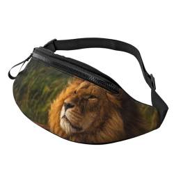 Grassland Lion Bauchtasche für Herren Damen Hüfttasche Verstellbarer Gürtel Lässige Brusttasche Bauchtaschen für Reisen Sport Laufen Wandern Hüfttaschen, Schwarz , Einheitsgröße von QQLADY