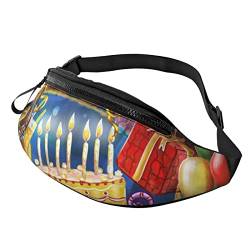 Happy Birthday Bauchtasche für Mann Frauen Hüfttasche Verstellbarer Gürtel Lässige Brusttasche Bauchtaschen für Reisen Sport Laufen Wandern Hüfttaschen, Schwarz , Einheitsgröße von QQLADY