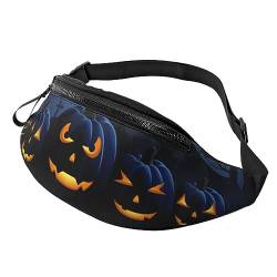 Happy Halloween Bauchtasche für Mann Frauen Hüfttasche Verstellbarer Gürtel Lässige Brusttasche Bauchtaschen für Reisen Sport Laufen Wandern Hüfttaschen, Schwarz , Einheitsgröße von QQLADY