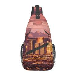 Las Vegas Sunset Fanny Pack für Mann Frauen Hüfttasche Verstellbarer Gürtel Casual Brusttasche Bauchtaschen für Reisen Sport Laufen Wandern Hüfttaschen, Schwarz , Einheitsgröße von QQLADY