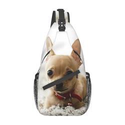Niedliche Chihuahua Bauchtasche für Mann Frauen Hüfttasche Verstellbarer Gürtel Lässige Brusttasche Bauchtaschen für Reisen Sport Laufen Wandern Hüfttaschen, Schwarz , Einheitsgröße von QQLADY