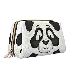 Niedlicher Panda-Leder-Make-up-Tasche, große Kapazität, Reise-Kosmetiktaschen, Öffnung, Make-up-Tasche, tragbar, wasserdicht, Kulturbeutel für Frauen und Mädchen, Kosmetik-Organizer, weiß, von QQLADY