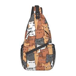 Orange Katzen Bauchtasche für Mann Frauen Hüfttasche Verstellbarer Gürtel Lässige Brusttasche Bauchtaschen für Reisen Sport Laufen Wandern Hüfttaschen, Schwarz , Einheitsgröße von QQLADY