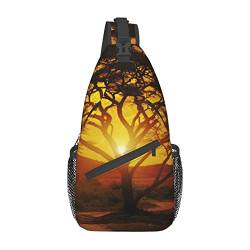 Orange Sunset Fanny Pack für Mann Frauen Hüfttasche Verstellbarer Gürtel Lässige Brusttasche Bauchtaschen für Reisen Sport Laufen Wandern Hüfttaschen, Schwarz , Einheitsgröße von QQLADY