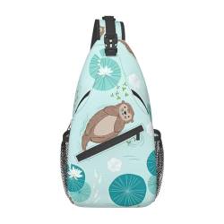 Otters Bauchtasche für Herren und Damen, verstellbarer Gürtel, lässige Brusttasche, Bauchtaschen für Reisen, Sport, Laufen, Wandern, Hüfttaschen, Schwarz , Einheitsgröße von QQLADY