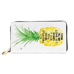 QQLADY Be a Pineapple Damen-Geldbörse aus Leder, langer Reißverschluss, Clutch, Geldbörse für Damen und Mädchen, Handy-Geldbörse, Schwarz , Einheitsgröße, Klassisch von QQLADY