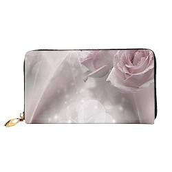 QQLADY Dew Rose Damen-Geldbörse aus Leder, langer Reißverschluss, Clutch-Geldbörse für Damen und Mädchen, Handy-Geldbörse, Schwarz , Einheitsgröße, Klassisch von QQLADY