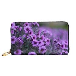 QQLADY Lavendel Bouquet Damen Leder Geldbörse Lange Reißverschluss um Geldbörse Clutch Brieftasche für Damen Mädchen Telefon Geldbörse, Schwarz , Einheitsgröße, Klassisch von QQLADY