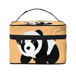 QQLADY Niedlicher Panda-Make-up-Tasche, große Reise-Make-up-Tasche, Organizer, Kosmetiktaschen für Frauen, waschbare Make-up-Tasche, Make-up-Organizer, Kulturbeutel für Mädchen, Schwarz, von QQLADY