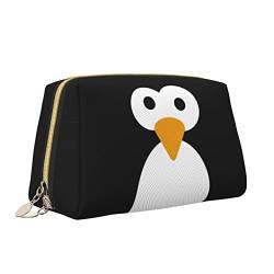 QQLADY Niedlicher Pinguin-Leder-Make-up-Tasche, große Kapazität, Reise-Kosmetiktaschen, Öffnung, Make-up-Tasche, tragbar, wasserdicht, Kulturbeutel für Frauen und Mädchen, Kosmetik-Organizer, weiß, von QQLADY