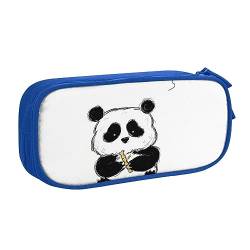 QQLADY Niedliches Panda Große Federmäppchen Federmäppchen mit Reißverschlussfächern Stiftetasche Ästhetisches Federmäppchen für Erwachsene Federmäppchen Stifteetui für Büro, blau, Einheitsgröße, von QQLADY
