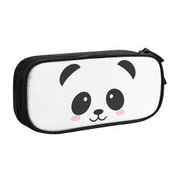 QQLADY Niedliches weißes Panda, großes Federmäppchen, Federmäppchen mit Reißverschlussfächern, Stifttasche, ästhetisches Federmäppchen für Erwachsene, Federmäppchen für Büro, Schwarz , Einheitsgröße, von QQLADY