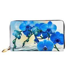 QQLADY Schöne Orchidee Damen Leder Geldbörse Lange Reißverschluss Um Geldbörse Clutch Geldbörse für Damen Mädchen Handy Geldbörse, Schwarz , Einheitsgröße, Klassisch von QQLADY