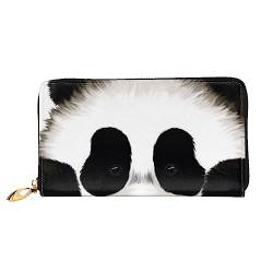 QQLADY Süße Panda Damen Leder Geldbörse Lange Reißverschluss um Geldbörse Clutch Brieftasche für Damen Mädchen Handy Geldbörse, Schwarz , Einheitsgröße, Klassisch von QQLADY