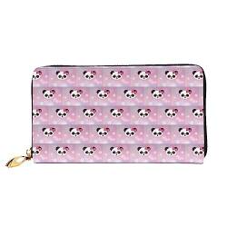 QQLADY Süße Panda Damen Leder Geldbörse Lange Reißverschluss um Geldbörse Clutch Brieftasche für Damen Mädchen Handy Geldbörse, Schwarz , Einheitsgröße, Klassisch von QQLADY