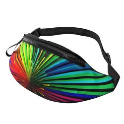 Regenbogenfarben Bauchtasche für Mann Frauen Hüfttasche Verstellbarer Gürtel Lässige Brusttasche Bauchtaschen für Reisen Sport Laufen Wandern Hüfttaschen, Schwarz , Einheitsgröße von QQLADY