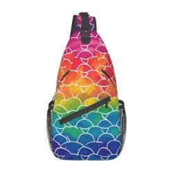 Regenbogenfisch Bauchtasche für Mann Frauen Hüfttasche Verstellbarer Gürtel Lässige Brusttasche Bauchtaschen für Reisen Sport Laufen Wandern Hüfttaschen, Schwarz , Einheitsgröße von QQLADY