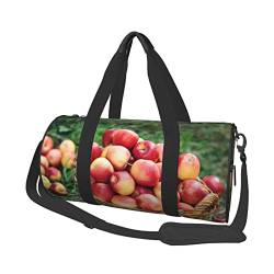 Reisetasche Obst-Ernte Sport Turnbeutel für Damen und Herren Schulter Sport Reise Duffle Weekender Workout Tasche für Bewegung, Yoga, Radfahren, Schwimmen, Camping, Schwarz , Einheitsgröße von QQLADY