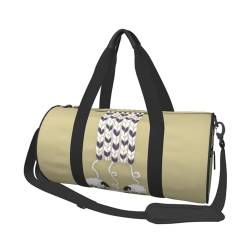 Reisetasche mit Cartoon-Schaf, Sporttasche, Sporttasche für Damen und Herren, Schulter-Sport, Reisetasche, Weekender, Workout-Tasche für Übung, Yoga, Radfahren, Schwimmen, Camping, Schwarz , von QQLADY