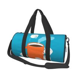 Reisetasche mit süßem Marshmallow-Motiv, heiße Schokolade, Sporttasche für Damen und Herren, Schulter-Sport, Reisen, Reisetasche, Weekender, Workout-Tasche für Training, Yoga, Radfahren, Schwimmen, von QQLADY