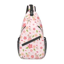 Rosa Blumen Bauchtasche für Mann Frauen Hüfttasche Verstellbarer Gürtel Lässige Brusttasche Bauchtaschen für Reisen Sport Laufen Wandern Hüfttaschen, Schwarz , Einheitsgröße von QQLADY