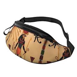 Sun Old Egyptian Timeless Grace Fanny Pack for Man Women Waist Bag Adjustable Belt Casual Chest Bag Bum Bags For Travel Sports Running Hiking Waist Packs, Schwarz , Einheitsgröße von QQLADY