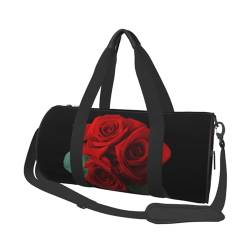 Travel Duffle Bag Gothic Rose Sports Gym Bag for Women and Men Shoulder Sports Travel Duffle Weekender Workout Bag for Exercise, Yoga, Cycling, Swiming, Camping, Schwarz , Einheitsgröße von QQLADY