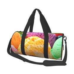 Travel Duffle Bag Ice Cream Sports Gym Bag for Women and Men Shoulder Sports Travel Duffle Weekender Workout Bag for Exercise, Yoga, Cycling, Swiming, Camping, Schwarz , Einheitsgröße von QQLADY