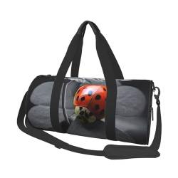 Travel Duffle Bag Ladybug Daisy Sports Gym Bag for Women and Men Shoulder Sports Travel Duffle Weekender Workout Bag for Exercise, Yoga, Cycling, Swiming, Camping, Schwarz , Einheitsgröße von QQLADY