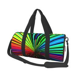Travel Duffle Bag Rainbow Colors Sports Gym Bag for Women and Men Shoulder Sports Travel Duffle Weekender Workout Bag for Exercise, Yoga, Cycling, Swiming, Camping, Schwarz , Einheitsgröße von QQLADY