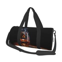 Travel Duffle Bag Whiskey Cup Sports Gym Bag for Women and Men Shoulder Sports Travel Duffle Weekender Workout Bag for Exercise, Yoga, Cycling, Swiming, Camping, Schwarz , Einheitsgröße von QQLADY