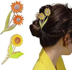 QQY Große Haarspangen, 3-Pack Blume Haar Kralle Clips Rutschfeste Blume Metall Kralle Clips Starke Halt Kralle Clip für Damen Accessoires (44) von QQY