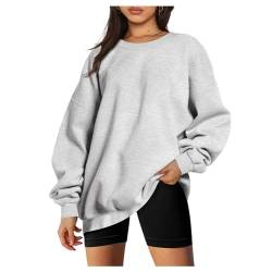 QREXVOG Damen Mode Hoodies Sweatshirts Langarm Crew Neck Casual Pullover Top Sweatshirt von QREXVOG