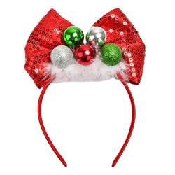 QRONCES Rote Übergroße Stirnbänder Für Damen rutschfeste Stirnbänder Mit Schleifenform Stirnband Für Mädchen Weihnachtsaufführungen Weihnachtsstirnbänder Für Frauen Weihnachtsstirnbänder von QRONCES