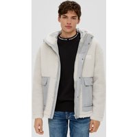 QS Allwetterjacke Jacke aus Teddyplüsch Label-Patch von QS