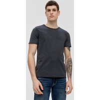 QS Kurzarmshirt T-Shirt im Garment Dye Logo, Garment Dye von QS