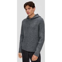 QS Strickpullover Strick-Hoodie mit Rippstruktur Label-Patch von QS