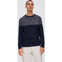 QS Strickpullover Strickpulli in Two-Tone-Optik Stickerei von QS