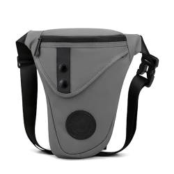 Oberschenkeltasche Männer Nylon wasserdichte Beinbeutel Motorrad Mehrzweck Messenger Umhängetaschen Gürtel Hüfte Bum Taille Fanny Pack 526 (Color : B Gray) von QSCTYG