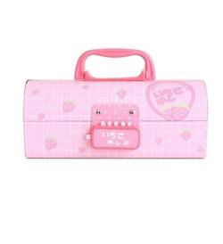 QSCTYG Federmäppchen Creative Pencil Box Multifunktional mit Code Lock Federmäppchen mit großer Kapazität for Jungen Mädchen Schule Schreibwaren tragbar 64 (Color : A) von QSCTYG