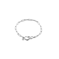 QUADRI - Damenarmband aus 925er Silber - 3.2 mm Büroklammerkette - Länge 18 cm - Made in Italy-Zertifikat von QUADRI