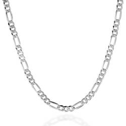 QUADRI - Elegante Halskette Herren und Frauen - Figaro Kette Silber 925 Echtsilber - Breite 5mm - Länge 51 cm - Silberkette Halskette Kette anlaufgeschützt - Zertifikat Made in Italy von QUADRI