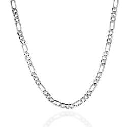 QUADRI - Elegante Halskette Herren und Frauen - Figaro Kette Silber 925 Echtsilber - Breite 5mm - Länge 61 cm - Silberkette Halskette Kette anlaufgeschützt - Zertifikat Made in Italy von QUADRI